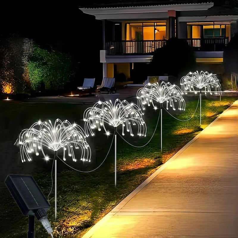 4pcs/6pcs Outdoor Solar Garden Lights Outdoor Solar Smart Firework Lights for Garden Patio Outdoor Holiday Decorations