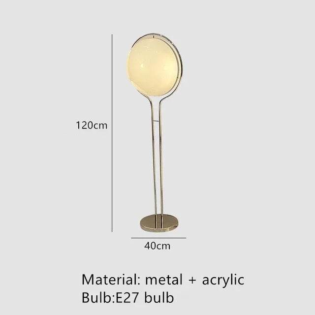 Garrault Delord Floor Lamp Chrome Metal White Acrylic Ball Floor Light Living Room Hotel Room Sofa Decoration Lamp