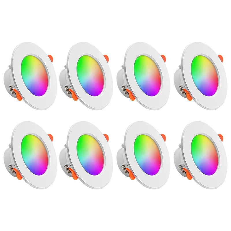 Tuya Smart WiFi 10W RGBCW LED Recessed Downlight (2700K-6500K) - App Dimmable Color-Changing & Tunable White Ceiling Spotlight Compatible with Alexa & Google Home