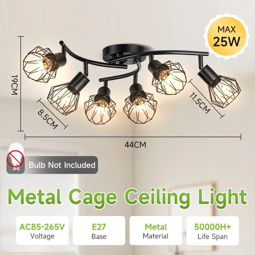 Modern LED E27 Ceiling Chandelier - Adjustable Angle Pendant Light Fixture