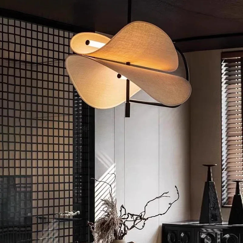 Nordic Fabric Pendant Light - Modern Textile Ceiling Chandelier Fixture for Living Room, Dining Room, Bedroom & B&B Decoration