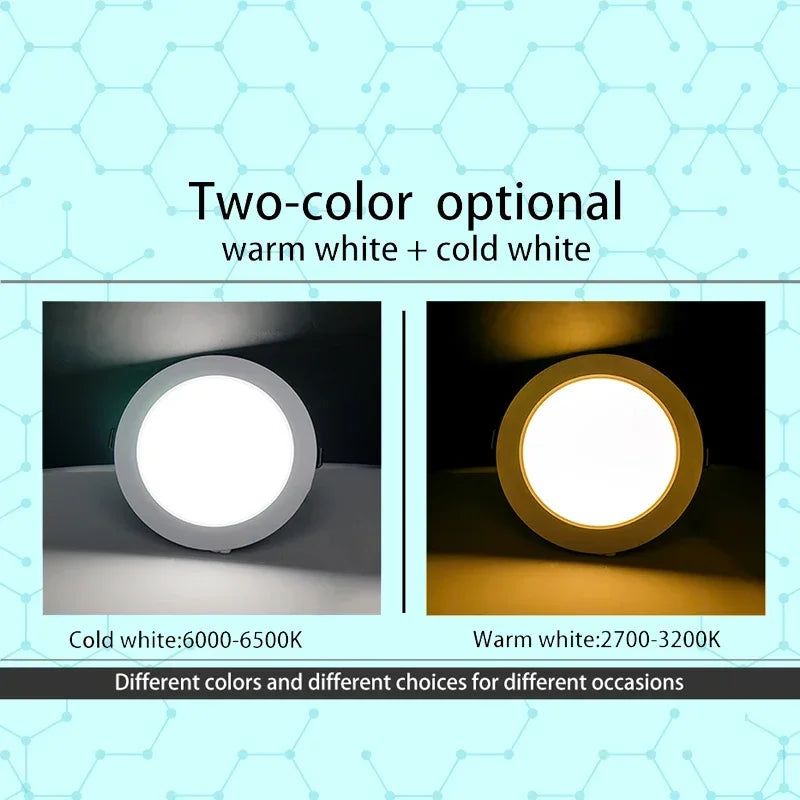 10PCS White Body Recessed LED Downlight - Universal AC/DC 12V 24V 110V 220V Ceiling Light