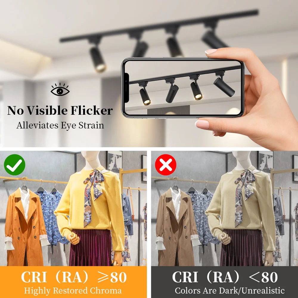 Remote Control Set LED Track Light Dimmable Ceiling Spotlight Rail Light Led Track Rail Spotlight Clothing Store Ceiling Lights