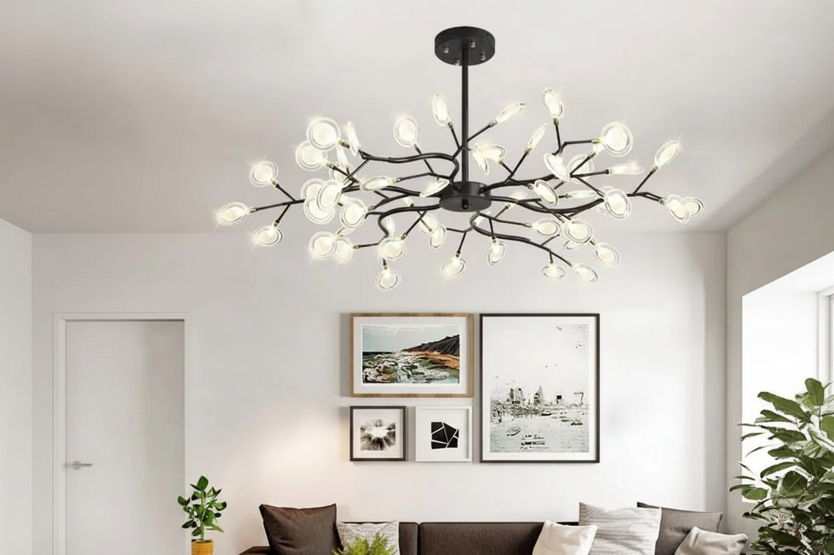 Modern LED Firefly Chandelier - Nordic Gorgeous Leaf Pendant Lamp for Living Room
