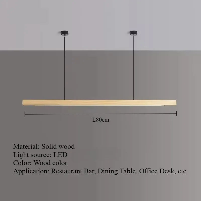 Nordic Walnut Solid Wood Pendant Light LED for Dining Tables, Study Rooms, Bar Counters, Office Desks, Indoor Home Lighting