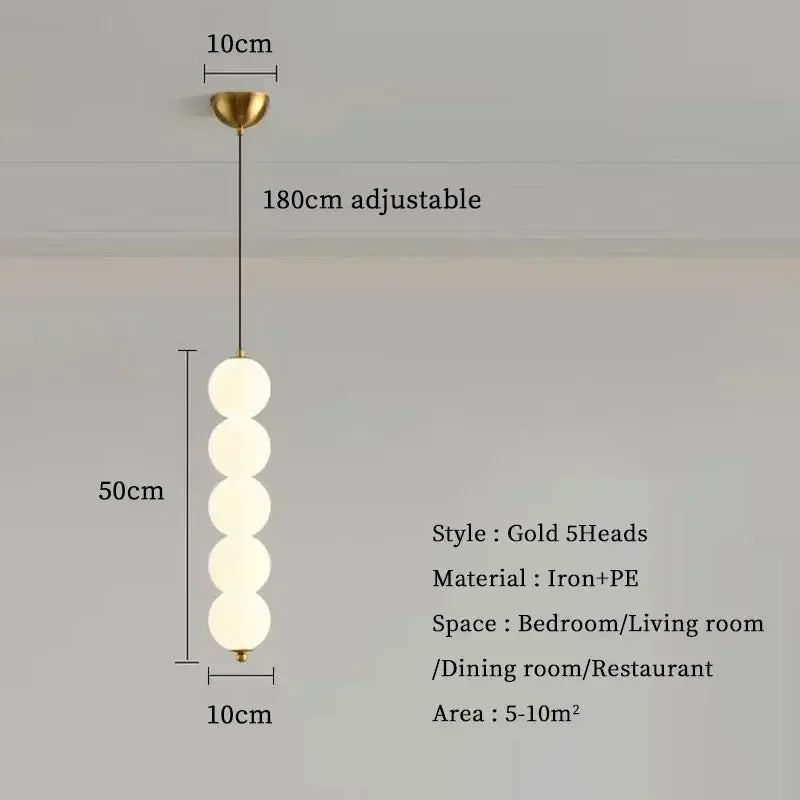 Bedroom Bedside LED Pendant Lights Ceiling Lamp for Living Dining Room Restaurant Indoor Lighting Decor PVC Ball Fixture Modern