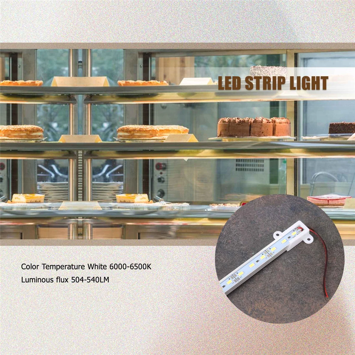 LED 50CM 12V 36 LED 5050 SMD Hard Strip Bar Light Aluminum Rigid White