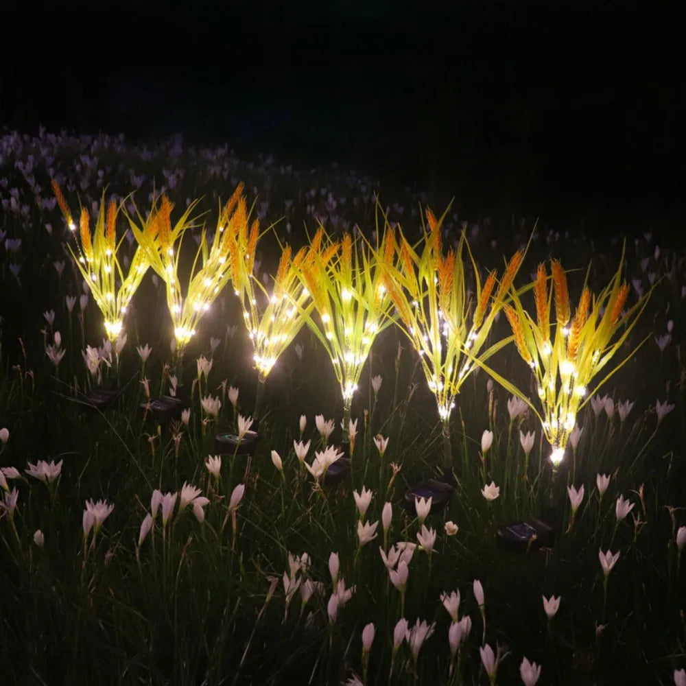 Solar Powered 7-Head Wheat Ear Ground Light - Outdoor Garden Stake Lamp