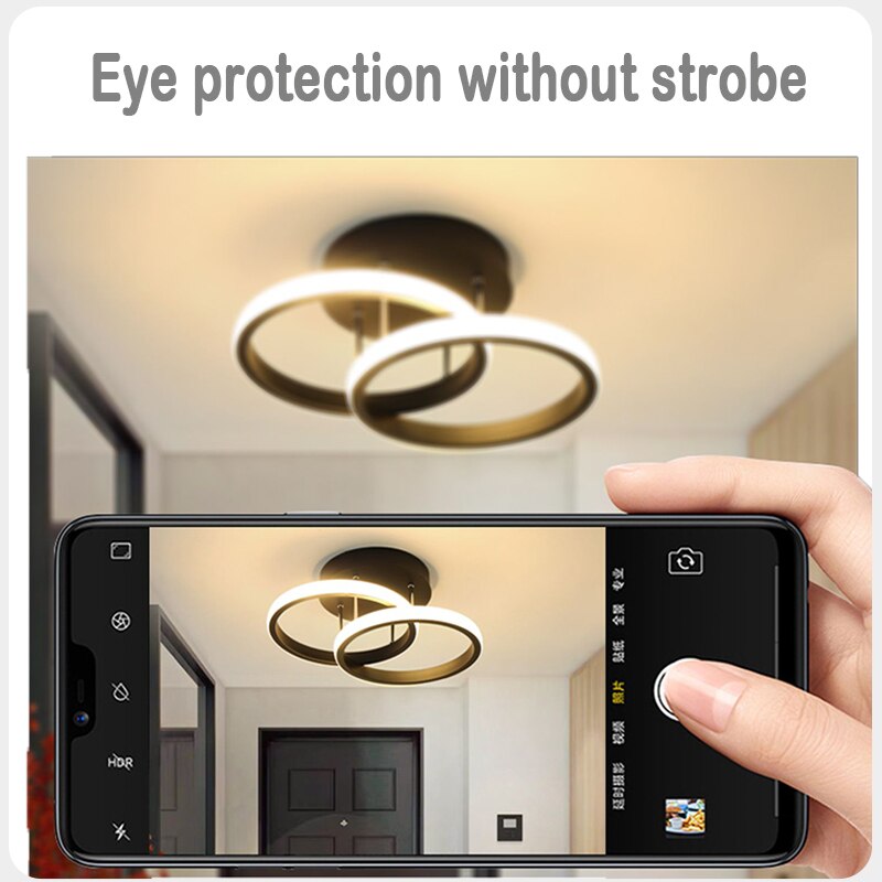 Household LED Chandelier Three Colors Lamp Modern Style Ceiling Lamp Bedroom Light Surface Installation 220v Dining Room Lamp