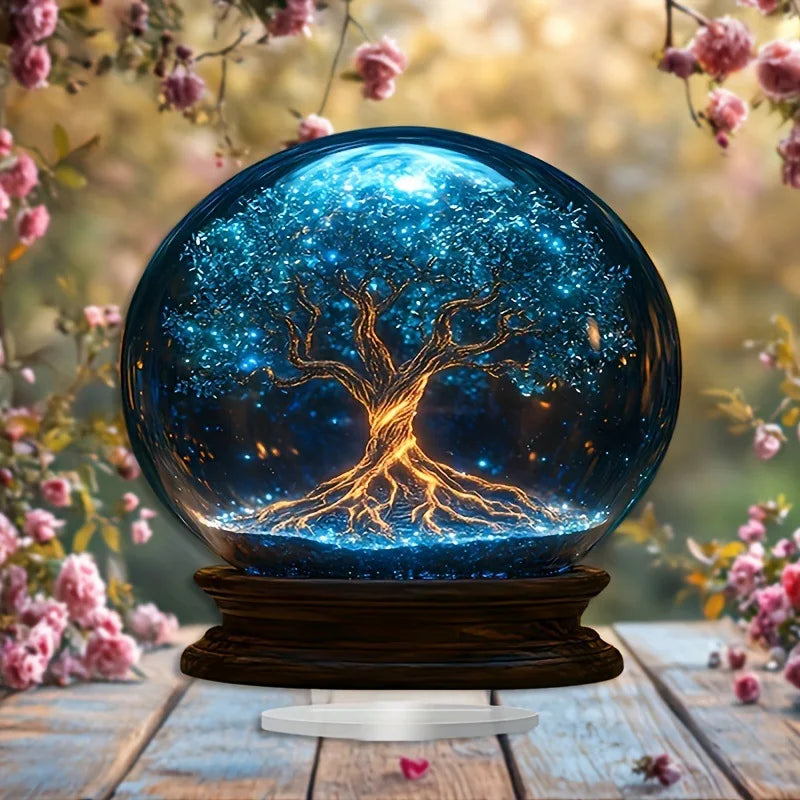 Crystal Starry Sky Figurine Statue - Modern Decorative Accent for Living Room & Bedroom
