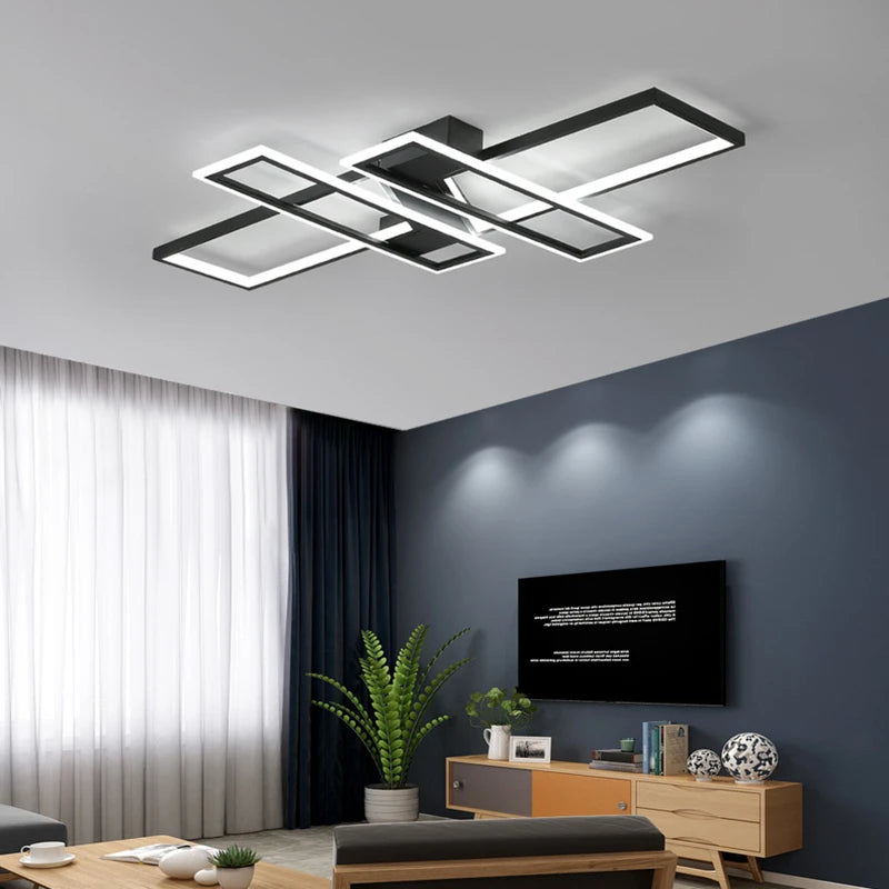 2026 Modern LED Chandelier - Nordic Aluminum Ceiling Light with Remote
