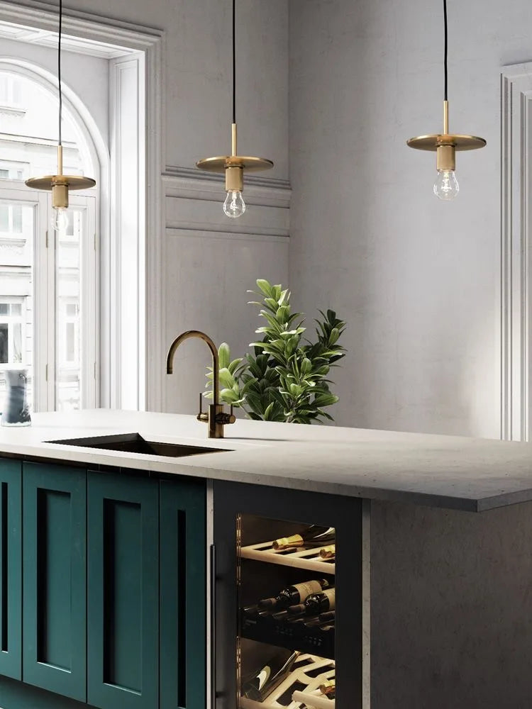 American-Style Retro Minimalist Hallway Foyer Pendant Light, Loft Industrial Style, Suitable for Restaurant, Bar, Clothing Store, Café, Single-Head Decorative Light, Light Luxury Bedside Small Pendant Lamp
