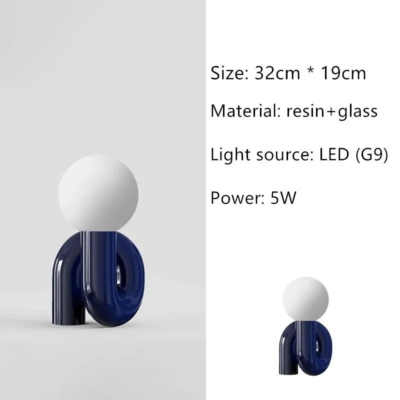 Nordic Postmodern Model Desk Lamp Hotel Children's Room Bedroom Living Room Minimalist Creative Glass Lamp Study Decoration Lamp