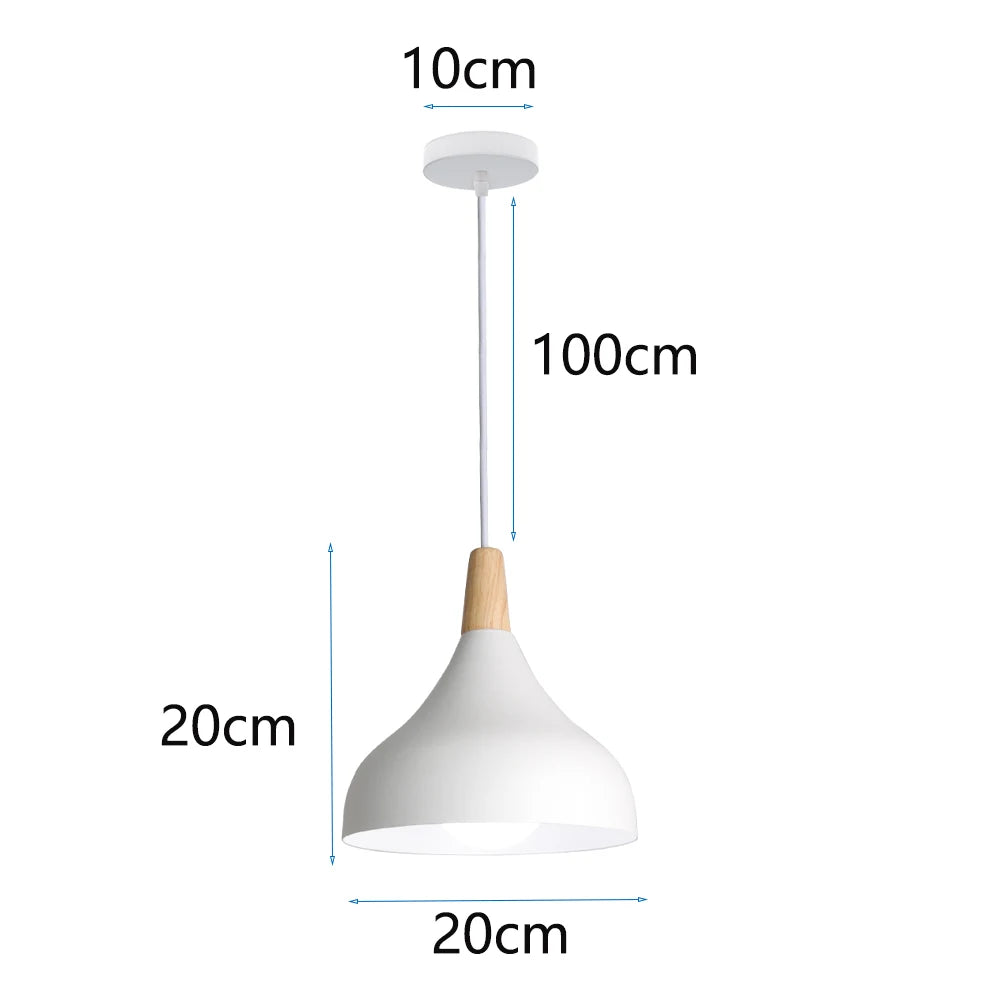 Loft Modern Pendant Light Wood Nordic Hanging Lamp Kitchen Lighting Fixture Industrial Chandelier Hanglamp Living Room Luminaire