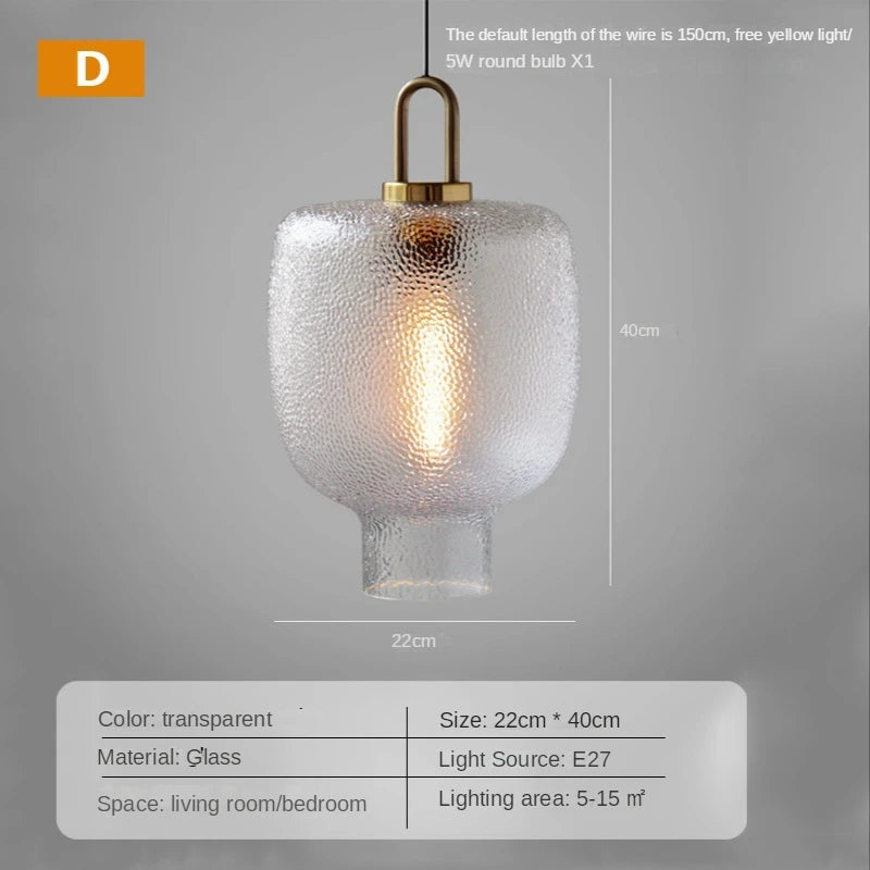 Modern LED Lantern Glass Ceiling Chandeliers Minimalist Nordic Living Dining Room Hanging Light Home Decors Pendent Lamp Fixtures