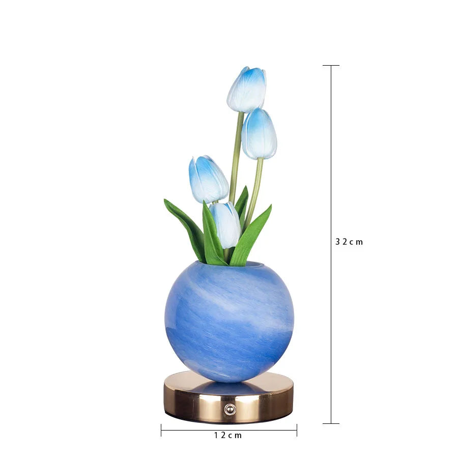 LED Night Light USB Rechargeable Desk Decor Lamp Simulation Bouquet Table Lamp Bedroom Bedside Atmosphere Light Ornaments