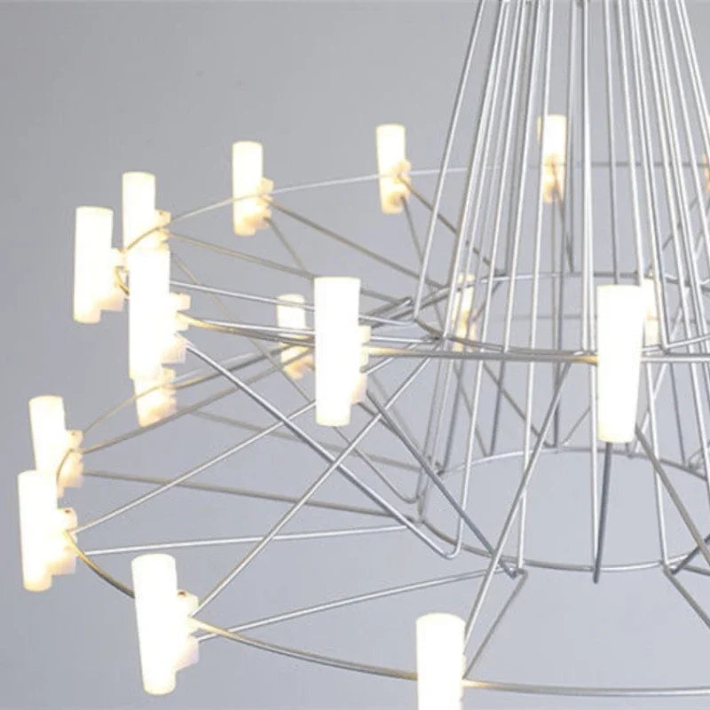 Moooi Coppelia Designer Loft Villa Duplex Chandelier Luxury High-end Living Dining Room LED Round Iron Wire Decor Lighting