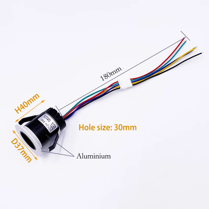 Miniature RGBW LED Spotlight - Anti-Glare DC12V Recessed Ceiling Light