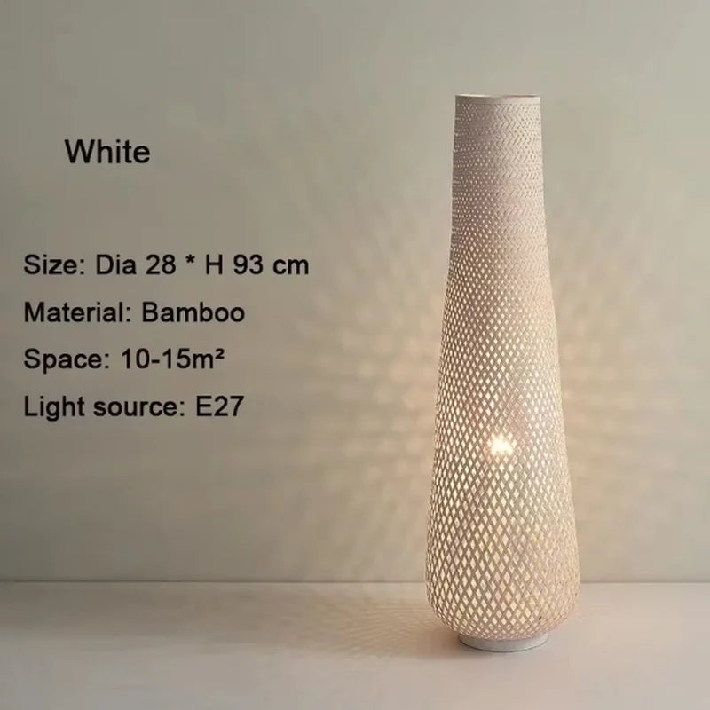 2025 New Floor Lamp Tea Room Zen Bamboo Creative Vertical Light Nordic Living Room Bedroom Ins Style Sofa Side Art Light
