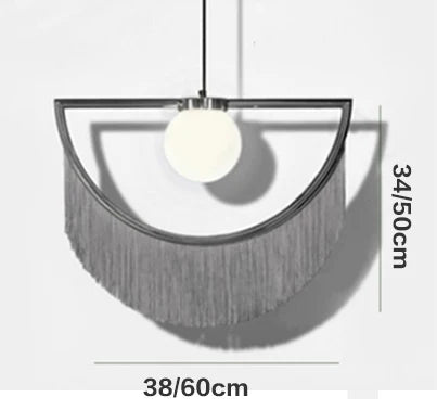 Nordic Tassel Glass Ball Chandelier Simple and Creative Suspension Lamp Girl Bedroom Bedside Bar Restaurant ETC LED Decors Lights