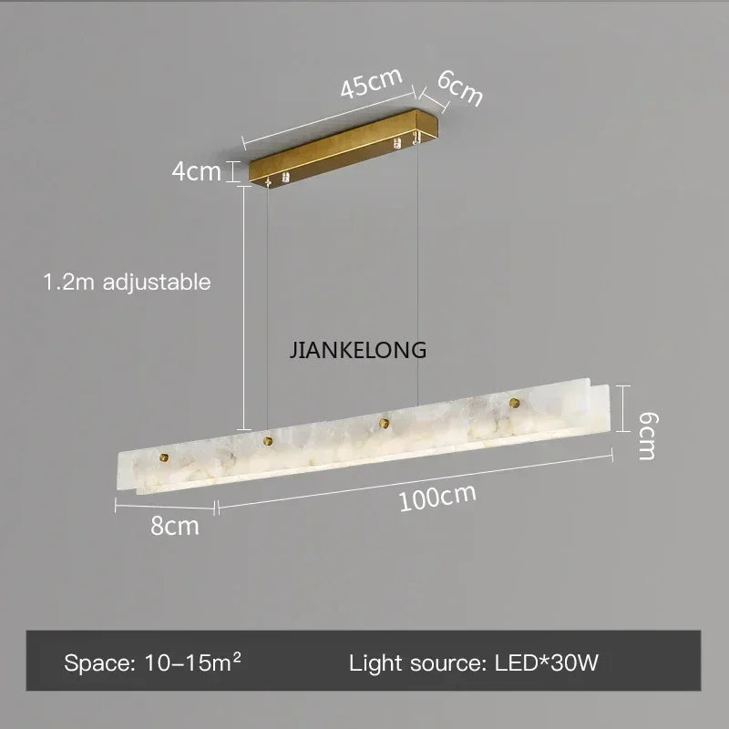 Modern Luxury Style Marble LED Chandelier For Dining Room Kitchen Bedroom Gold Decoration Pendant Lamp Design Suspension Light