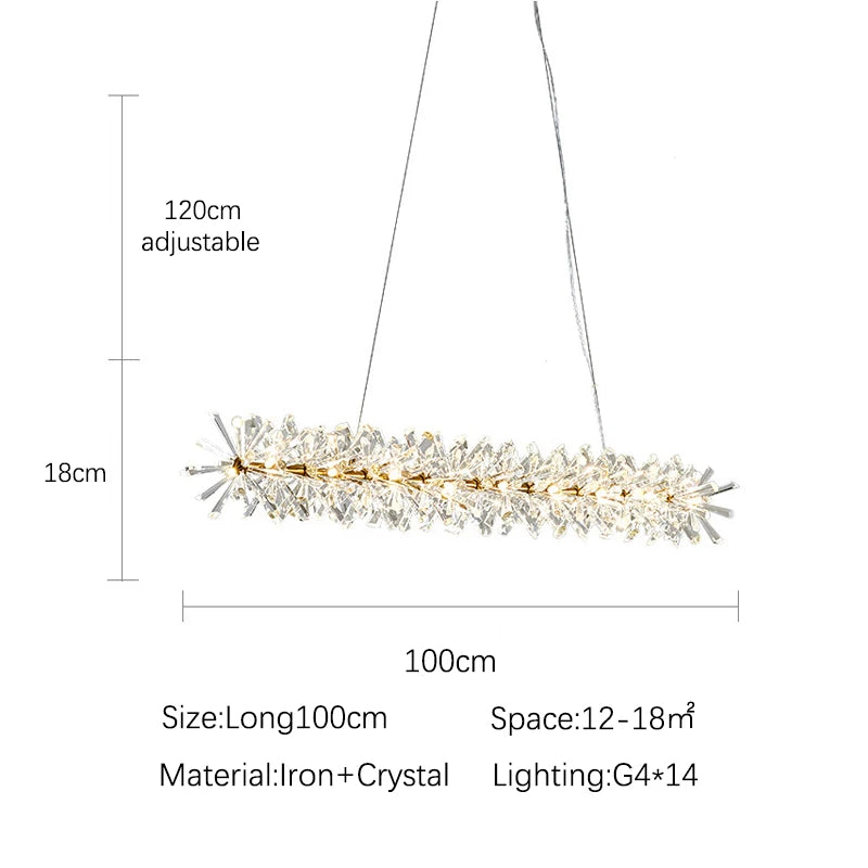 Nordic Modern Ceiling Chandelier Bedroom Dining Living Room Crystal Pendant Lamp Interior Decoration Firefly Garland LED Light