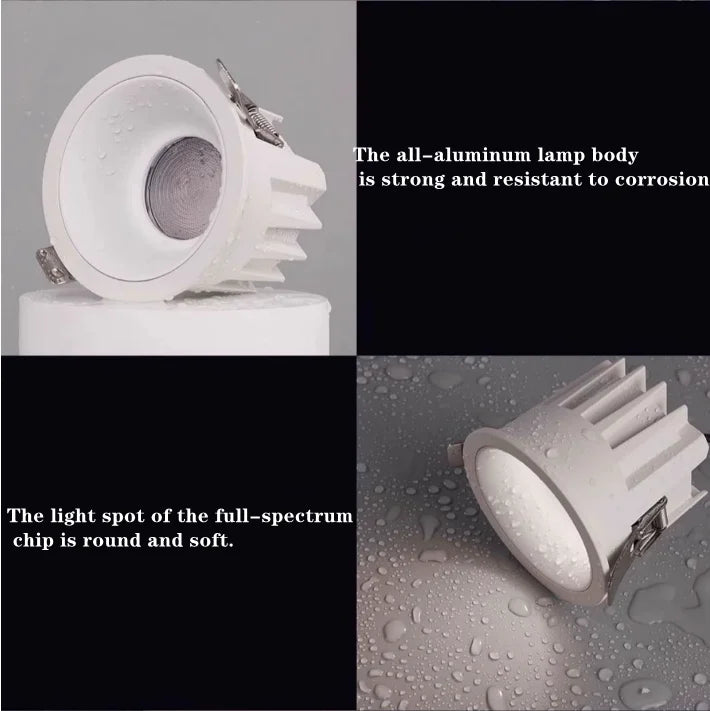 IP68 Outdoor waterproof spotlights 9W-70W embedded LED downlights AC-85-265V Bathroom Kitchen balcony shopping mall interior