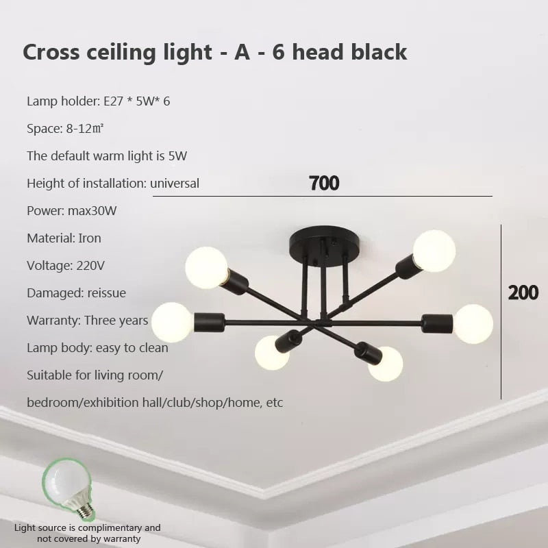 6 Heads LED Modern Ceiling Chandelier Hanging Lamp for Ceiling Dining Living Room Bedroom Hall Home Decor Lndoor Light Fixture