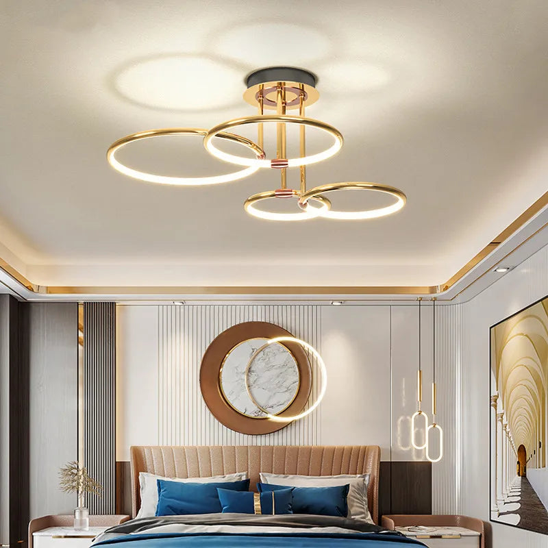 Modern Living room Ring Chandelier Nordic New Design Ceiling Lamps for Bedroom Dining room Decor Lamp Kitchen Pendant Lighting