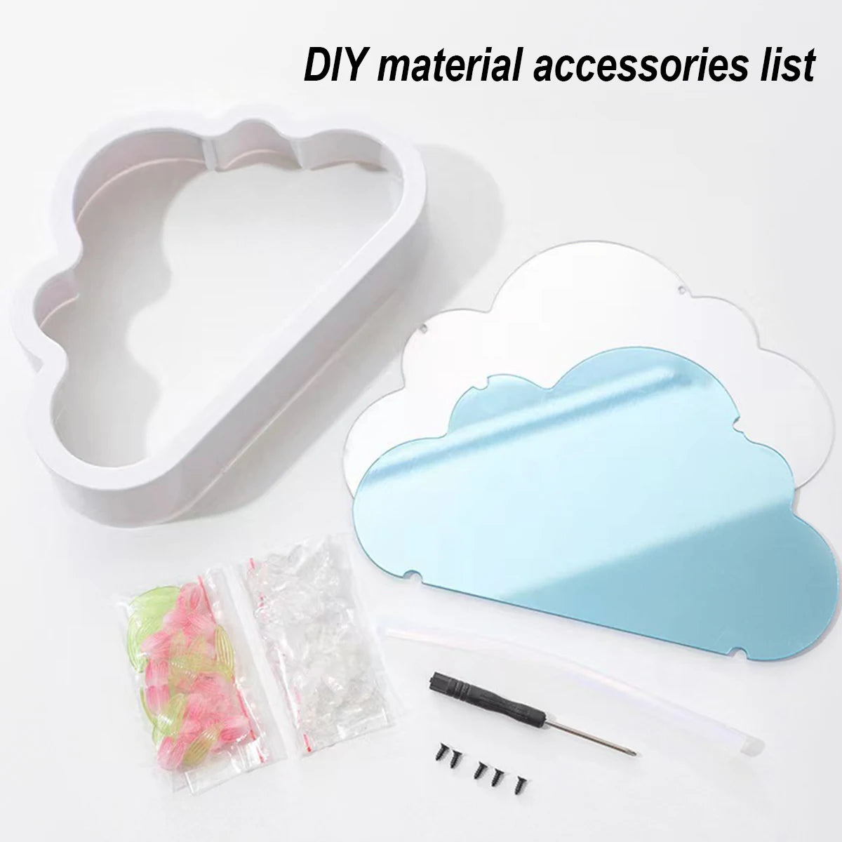 DIY Tulip Flowers LED Night Light - Colorful Cloud Shape Atmosphere Lamp