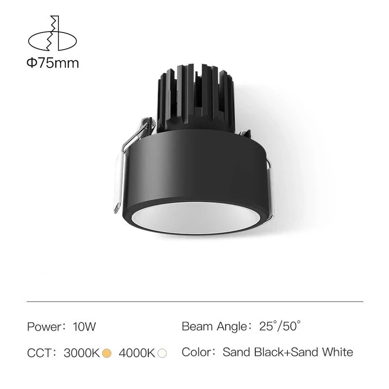 Ultra Thin Led Downlight Surface Mount Ceiling Lamps 10W Semi-recessed Anti-glare LED Spotlights AC110/220V Ceiling Light