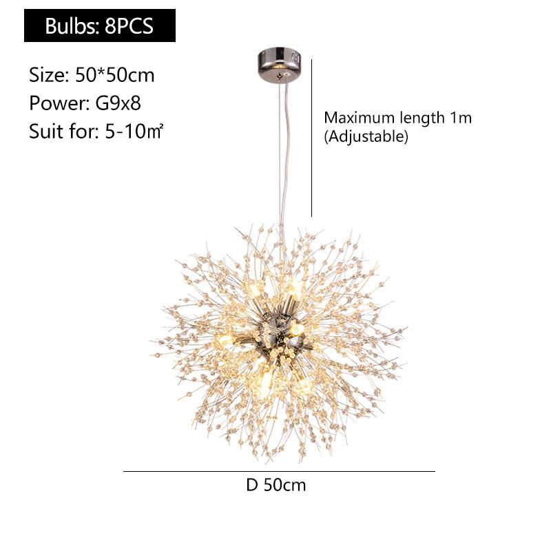 French Dandelion Ceiling Chandelier Luxury Modern Pendant Lamp for Living Room Kitchen Children's Room Decorative Lighting