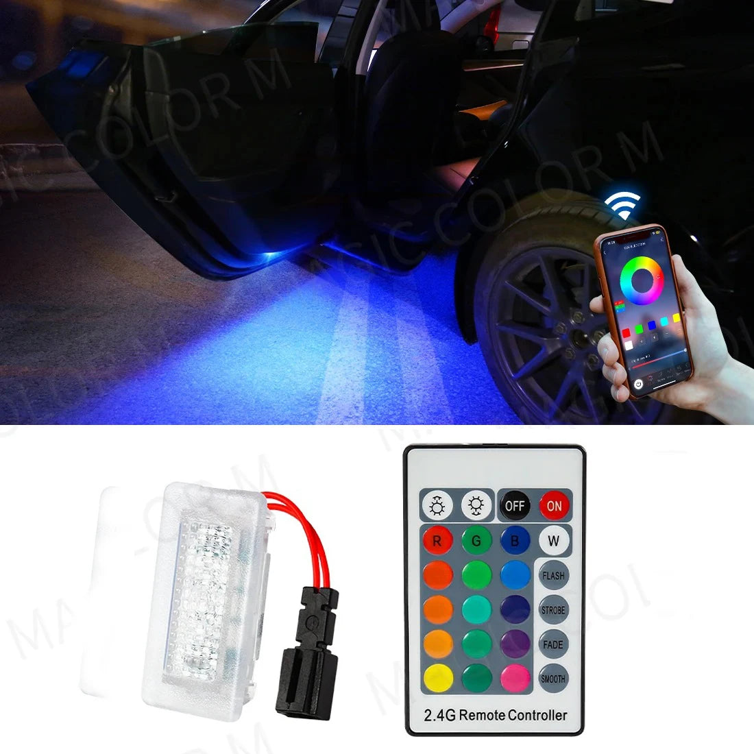 RGB APP Footwell Lights For Tesla Model 3 Y S X LED Atmosphere Interior Floor Door Puddle Trunk Decorative Lamps Car Accessories