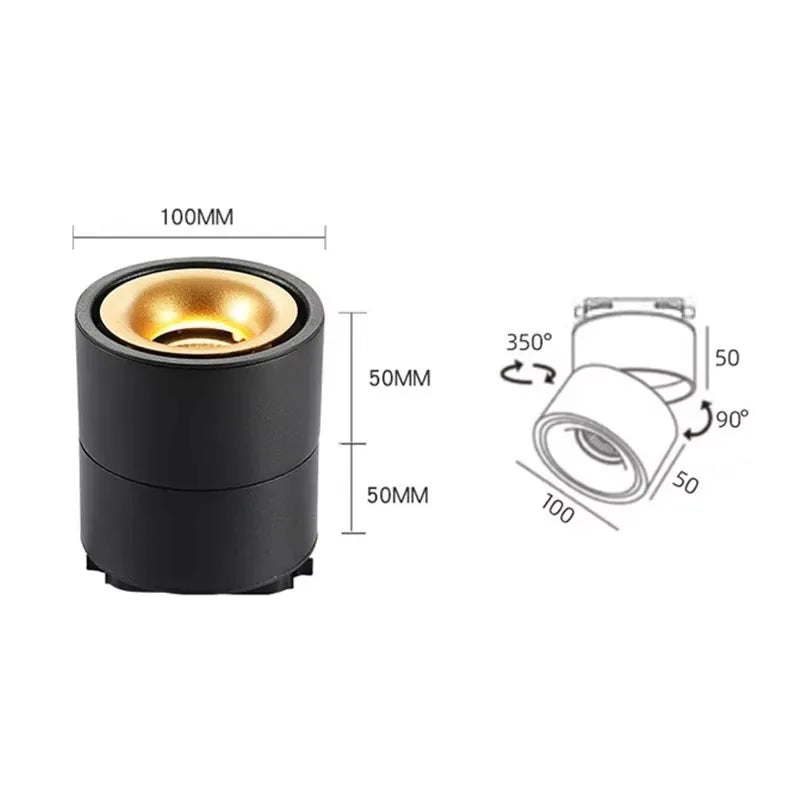 350° rotation 90° up and down folding adjustable light mounting and track spotlights suitable for home merchants 10W,12W,15W,18W