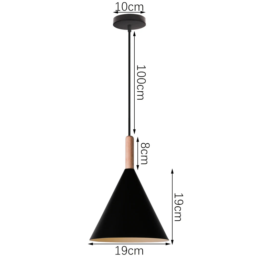 Modern Simple Pendant Lights Wood Nordic E27 Hanging Pendant Lamps Restaurant Bar Living Room Bedside Lighting Fixture Luminaire