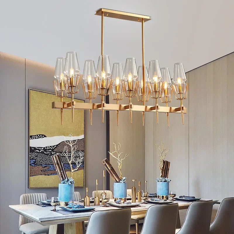 Post Modern Luxury Led Gold Lustre Glass Chandelier Room Decor Pendant Lamp Living Dining Bedroom villa Indoor Lighting Fixtures