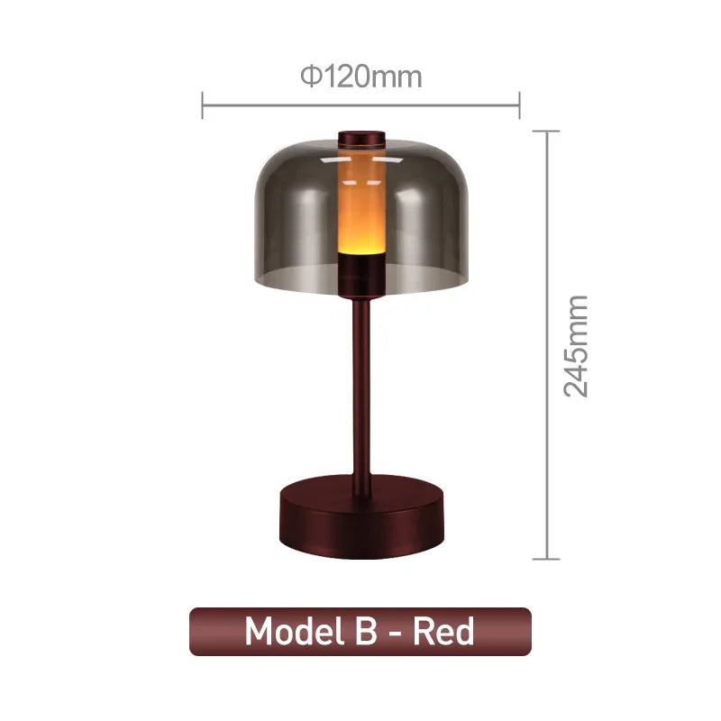 Modern Retro Nordic Desk Lamp - Rechargeable Cordless Indoor Table & Camping Lamp