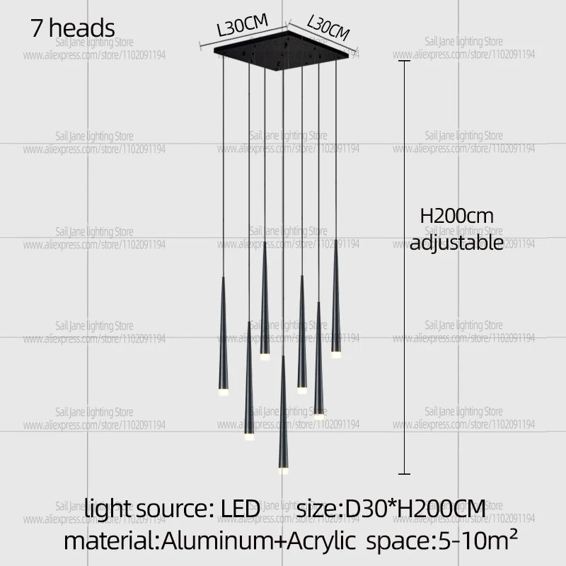 Modern Nordic Style Luxury Chandelier Villa Hanging Staircase Long Pendent Lamp LED Living Room Ceiling Light Indoor Lighting