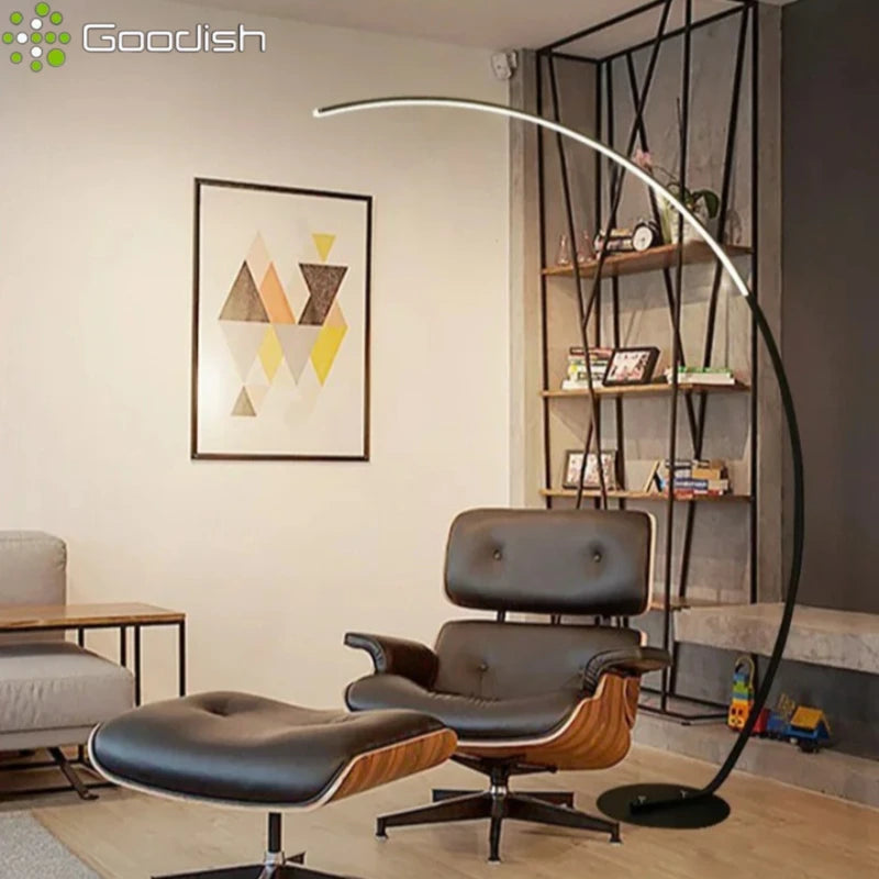 Modern Nordic LED Floor Lamp | Minimalist Fishing Light for Study & Living Room