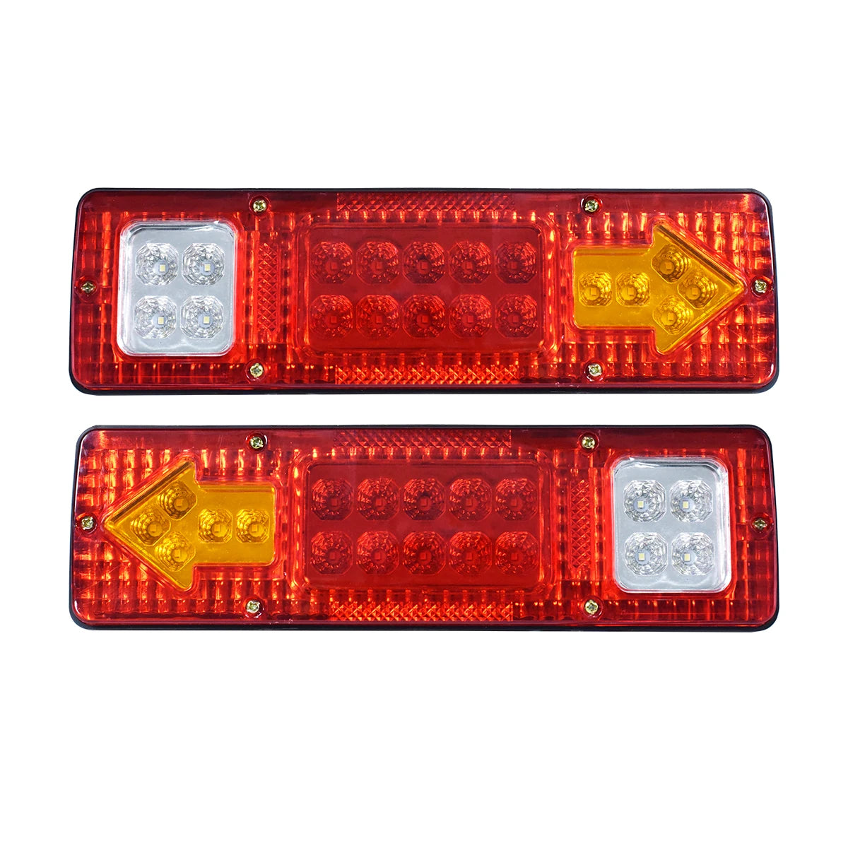 2Pcs LED Taillights Assembly - Universal Turn Signal Brake Stop Reversing Light