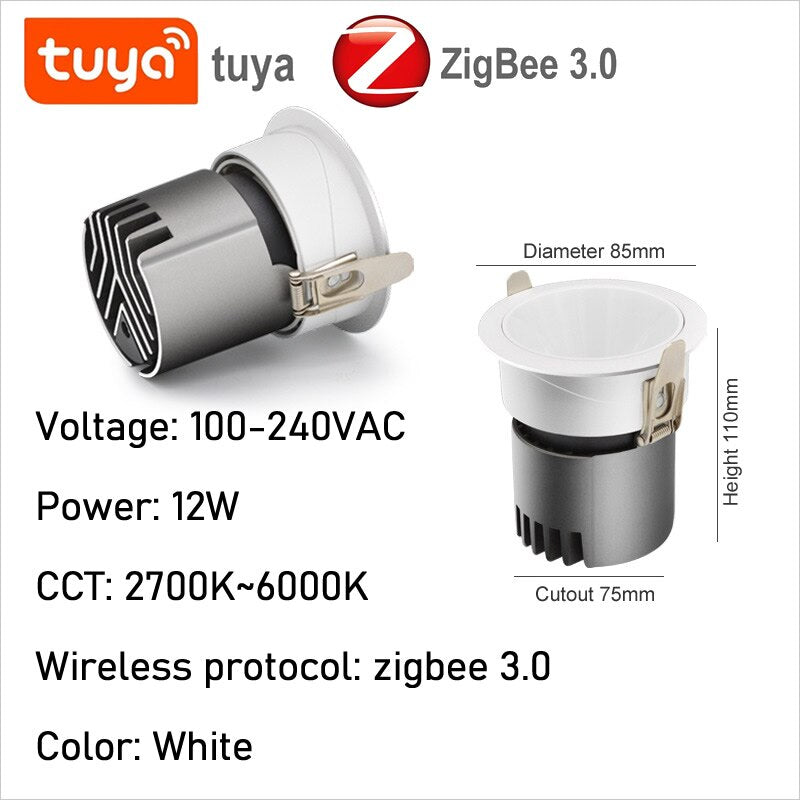 Recessed Ceiling Led Spot Light SMART Light Dimmable Down Light Fixture Room Ceiling Lamp Kitchen Room Spotlight