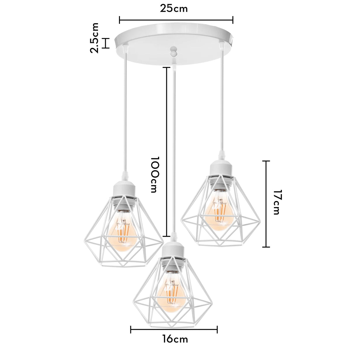 Industrial Pendant Light Led Adjustable Hanging Lamp Shade for Home Kitchen Metal Cage Pendant Lighting for Island Dining Room