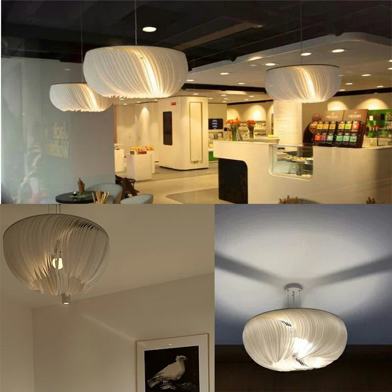 Nordic Wabi-Sabi Parchment Led Pendant Lights Living Dining Room Decor Led Pendant Lamp Bedroom Loft Chandelier Hanging Lighting