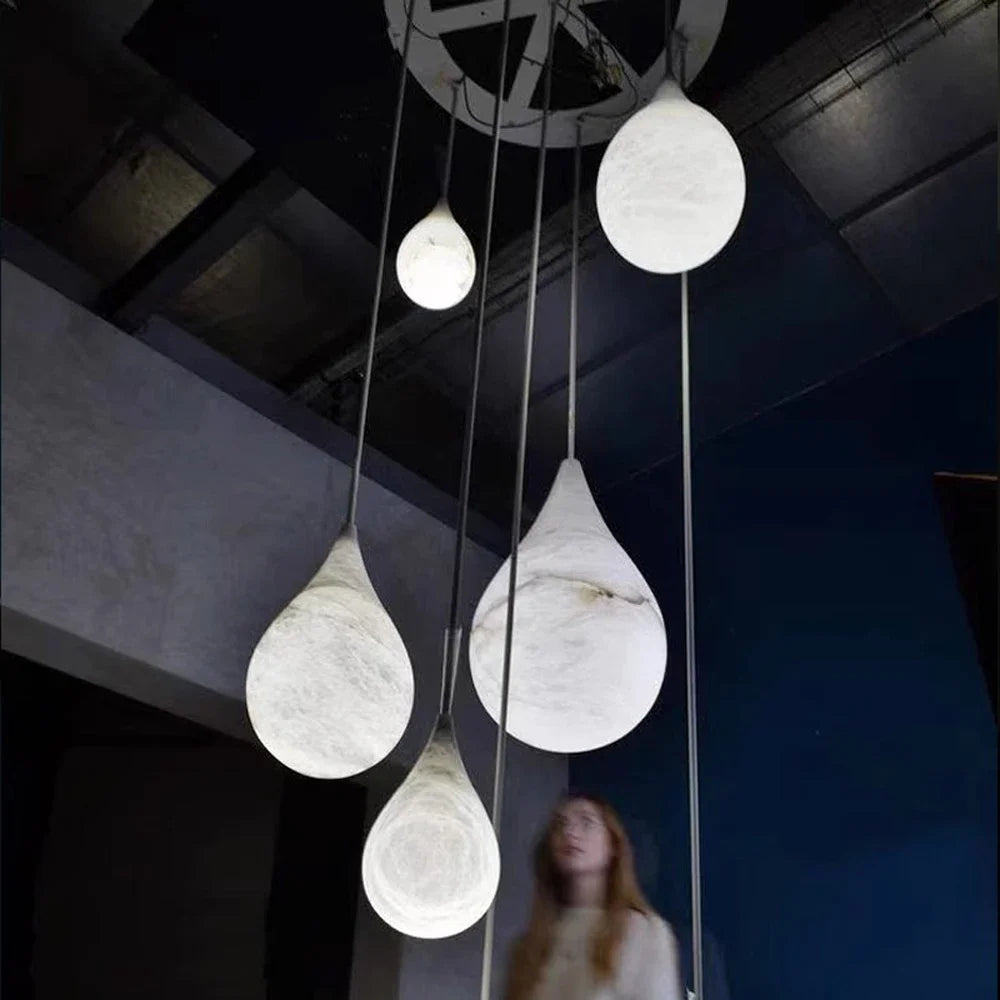 Nordic Chandelier Minimalist Stone Pendant Light for Restaurant Living Room Dining Room Bedroom Bedhead Home Decor Hanging Lamp