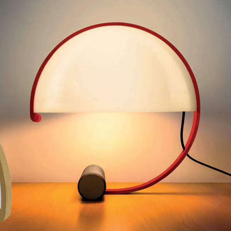 Italian Minimalist Glass LED Floor Lamps Creative Personality Semicircle White Table Lights Bedroom Bedside Study Hotel Ornament