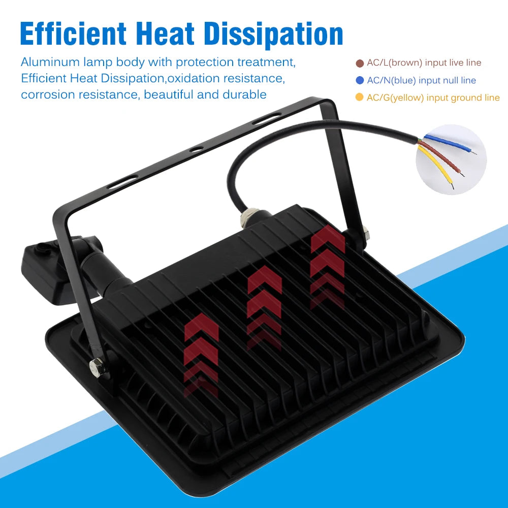 LED Floodlight PIR Motion Sensor White IP66 AC220V Exterior Projector Spotlight SMD2835 Outdoor Lighting Floor Lamp