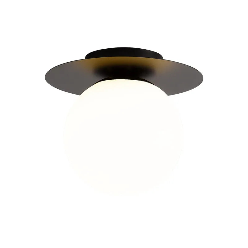 ln door LED Ceiling Lamp for Modern Glass Ball Black Gold LED Ceiling Lights Chandelier Lighting for Home Balcony Light Fixtures