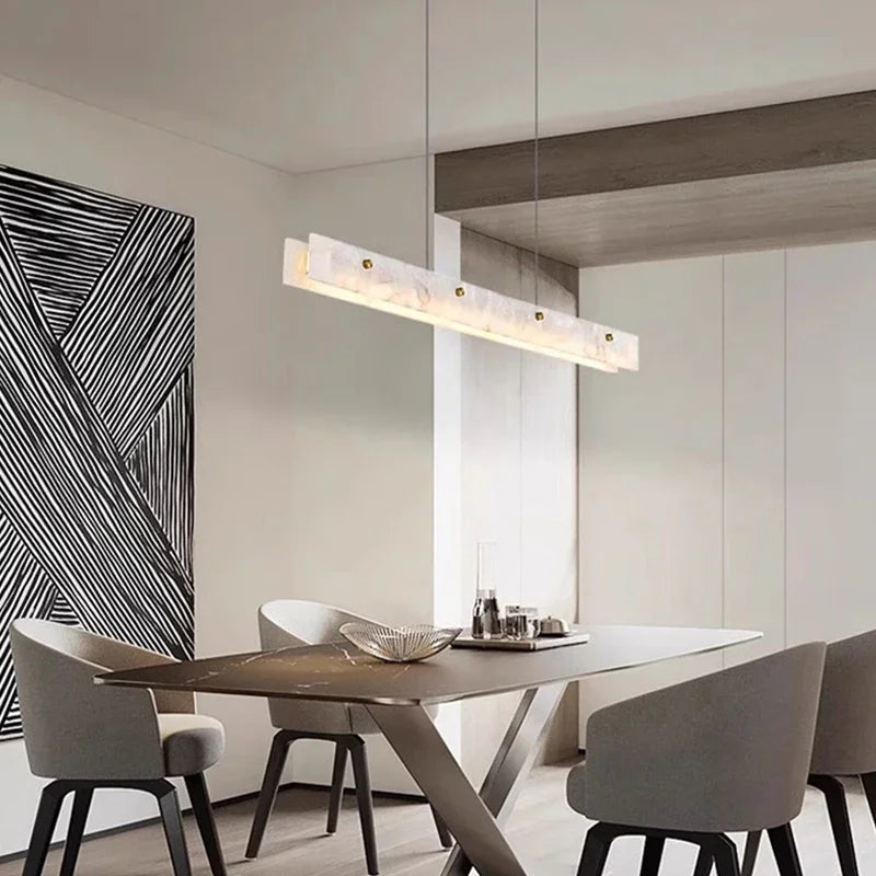 Modern Luxury Marble LED Chandelier - Gold Designer Pendant Lamp