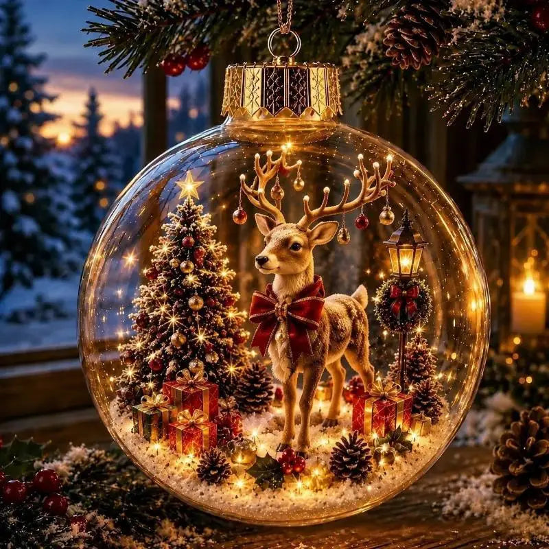 2026 Luminous Christmas DIY Ornaments Santa Claus Snowman Elk Decorations for Xmas Home Office Party Holiday Gift