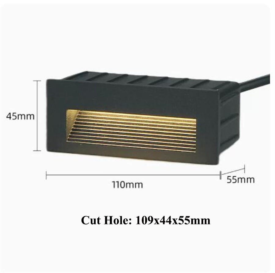 IP65 Outdoor Wall Sconce Lamp Waterproof LED Step Light Outdoor Recessed Stair Light Garden corridor LED Footlight